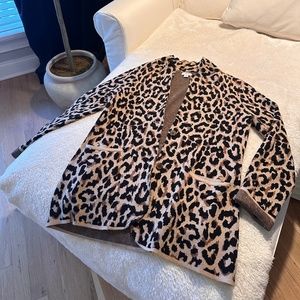 Jcrew sweater blazer in cheetah print